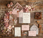 SAMPLING SERVICE samples Blush Pink wedding Invitation Sample, handmade sample set, Floral Vintage Roses wedding invitation samples, elegant invites sample set12