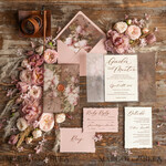 SAMPLING SERVICE samples Blush Pink wedding Invitation Sample, handmade sample set, Floral Vintage Roses wedding invitation samples, elegant invites sample set12
