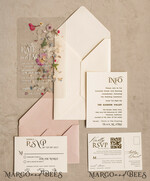 SAMPLING SERVICE samples sample Blush Pink Clear real flowers Wedding Invitations, Elegant Garden  pampass gras Wedding Cards, Velvet  transparent  Wedding Invites,  Wedding Invitation Suite13