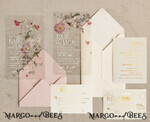 SAMPLING SERVICE samples sample Blush Pink Clear real flowers Wedding Invitations, Elegant Garden  pampass gras Wedding Cards, Velvet  transparent  Wedding Invites,  Wedding Invitation Suite13