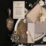 SAMPLING SERVICE samples Ivory Beige wedding Invitation Sample, Cappuccino handmade sample set, Beige Velvet and Gold Foil wedding invitation, frosted acryl invites sample set5