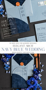 SAMPLING SERVICE samples Navy Blue wedding Invitation Sample, handmade sample set, Dusty Blue wedding invitation samples, elegant arch acrylic invites sample set7
