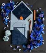 SAMPLING SERVICE samples Navy Blue wedding Invitation Sample, handmade sample set, Dusty Blue wedding invitation samples, elegant arch acrylic invites sample set7
