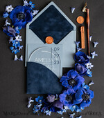 SAMPLING SERVICE samples Navy Blue wedding Invitation Sample, handmade sample set, Dusty Blue wedding invitation samples, elegant arch acrylic invites sample set7