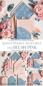 SAMPLING SERVICE samples Dusty Blue Velvet wedding Invitation Sample, handmade sample set, Dusty Rose wedding invitation, arch acrylic invites sample set8