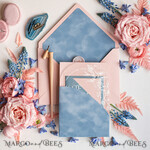 SAMPLING SERVICE samples Dusty Blue Velvet wedding Invitation Sample, handmade sample set, Dusty Rose wedding invitation, arch acrylic invites sample set8
