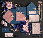 SAMPLING SERVICE samples Dusty Rose Velvet wedding Invitation Sample, handmade sample set, Navy Blue wedding invitation sample set, arch acrylic invites sample set8