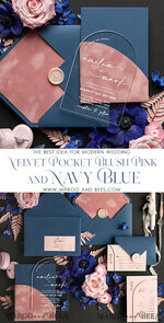 SAMPLING SERVICE samples Dusty Rose Velvet wedding Invitation Sample, handmade sample set, Navy Blue wedding invitation sample set, arch acrylic invites sample set8