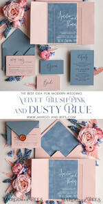 SAMPLING SERVICE samples Dusty Blue Velvet wedding Invitation Sample, handmade sample set, Dusty Rose wedding invitation sample set, arch acrylic invites sample set5
