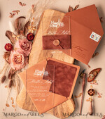 SAMPLING SERVICE samples Terracotta wedding Invitation Sample, handmade sample set, Copper Velvet wedding invitation samples, Acrylic invites sample set3