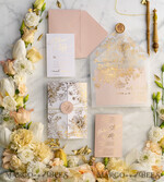 SAMPLING SERVICE samples Blush Pink and White wedding Invitation Sample, handmade sample set, Gold Glamour wedding invitation sample, Gold Floral invites sample set19