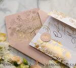SAMPLING SERVICE samples Blush Pink and White wedding Invitation Sample, handmade sample set, Gold Glamour wedding invitation sample, Gold Floral invites sample set19