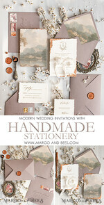 SAMPLING SERVICE samples Vintage Fine Art wedding Invitation Sample, handmade sample set, cappuccino ivory wedding invitation, gold torn edges invites sample set6