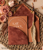 SAMPLING SERVICE samples Terracotta wedding Invitation Sample, handmade sample set, Copper Velvet wedding invitation sample set, terracotta invites sample set, clear acryl invites sampl6