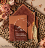 SAMPLING SERVICE samples Terracotta wedding Invitation Sample, handmade sample set, Copper Velvet wedding invitation sample set, terracotta invites sample set, clear acryl invites sampl6