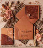 SAMPLING SERVICE samples Terracotta wedding Invitation Sample, handmade sample set, Copper Velvet wedding invitation sample set, terracotta invites sample set, clear acryl invites sampl6