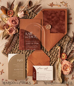 SAMPLING SERVICE samples Terracotta wedding Invitation Sample, handmade sample set, Copper Velvet wedding invitation sample set, terracotta invites sample set, clear acryl invites sampl6