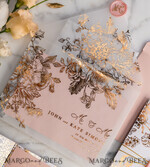 SAMPLING SERVICE samples Gold Arabic wedding Invitation Sample, handmade sample set, Pink Floral wedding invitation samples, romantic wedding invites sample set7