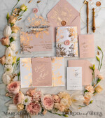 SAMPLING SERVICE samples Gold Arabic wedding Invitation Sample, handmade sample set, Pink Floral wedding invitation samples, romantic wedding invites sample set7