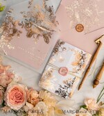 SAMPLING SERVICE samples Gold Arabic wedding Invitation Sample, handmade sample set, Pink Floral wedding invitation samples, romantic wedding invites sample set7