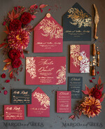 SAMPLING SERVICE samples Gold Maroon wedding Invitation Sample, handmade glamour sample set, Burgundy and Gold Foil wedding invitation, Black and Burgundy invites sample set14