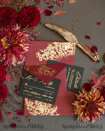 SAMPLING SERVICE samples Gold Maroon wedding Invitation Sample, handmade glamour sample set, Burgundy and Gold Foil wedding invitation, Black and Burgundy invites sample set14