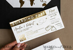 PROBENNEHMESERVICE
 Muster
 Gold Weiß Schwarz Reisepass Hochzeitsinvitation, Goldene Hochzeitskarten Boarding Pass, Reisepass Hochzeitsinvitationen im Ausland, Hochzeitsladungen für Zielorte, Reise-Karten Hochzeitsstationär9