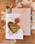 SAVE THE DATES acrylic gold magnets Personalised Wedding Save the dates, plexi heart shaped engraved magnet8