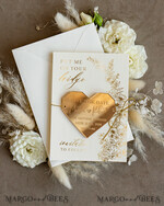 SAVE THE DATES acrylic gold magnets Personalised Gold Acrylic heart Save the Date Magnet and Card, ivory Wedding Save The Dates Plexi Magnets, Wedding Boho Save The Date Cards5