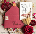 SAVE THE DATES acrylic gold magnets Personalised Save the Date Heart Magnet and Card, Burgundy Elegant Wedding Save The Dates Acrylic Gold Heart4