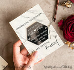 SAVE THE DATES acrylic gold magnets Personalised Maroon Save the Date hexagon Magnet and Card, Marble Wedding Save The Dates Acrylic silver magnet6