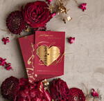 SAVE THE DATES acrylic gold magnets Personalised Save the Date Heart Magnet and Card, Burgundy Elegant Wedding Save The Dates Acrylic Gold Heart6