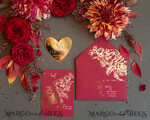 SAVE THE DATES acrylic gold magnets Personalised Save the Date Heart Magnet and Card, Burgundy Elegant Wedding Save The Dates Acrylic Gold Heart5