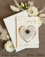 DATEN MERKEN Acrylgoldmagnete Personalisierter Gold-Acryl-Herz-Save the Date-Magnet und Karte, ivory Hochzeit Save The Dates Plexi-Magnete, Hochzeit Boho Save The Date Karten7