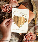 SAVE THE DATES acrylic gold magnets Personalised Save the Date Heart Acrylic Magnet and Card, Gold Terracotta Elegant Wedding Save The Dates Acrylic Magnets, boho Save The Date Cards6