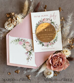 SAVE THE DATES acrylic gold magnets Personalised Gold Acrylic  Save the Date Magnet and Card, Gold Blush Pink Wedding Save The Dates Plexi Magnets, Wedding Boho Save The Date Cards6