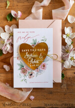 SAVE THE DATES acrylic gold magnets Save the date cheap card, golden mirror magnet8