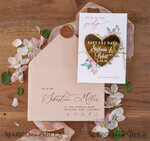 SAVE THE DATES acrylic gold magnets Personalised Wedding Save the dates, hexagon mirror maget6