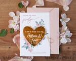SAVE THE DATES acrylic gold magnets Personalised Wedding Save the dates, hexagon mirror maget6