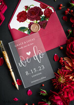 SAVE THE DATES acrylic gold magnets Luxory wedding save the date, Save the date personalized, plexi satin, maroon envelope, Acrylic satin  4