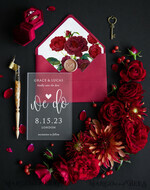 SAVE THE DATES acrylic gold magnets Luxory wedding save the date, Save the date personalized, plexi satin, maroon envelope, Acrylic satin  4