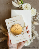DATEN MERKEN Acrylgoldmagnete Personalisierter Gold-Acryl-Hexagon