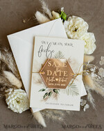 SAVE THE DATES acrylic gold magnets Personalised Gold Acrylic hexagon Save the Date Magnet and Card, ivory Wedding Save The Dates Plexi Magnets, Wedding Boho Save The Date Cards6