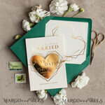 SAVE THE DATES acrylic gold magnets Elegant Save the Date Heart Magnet and Card, Gold Dark Green Elegant Wedding Save The Dates Acrylic Heart4