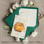 SAVE THE DATES acrylic gold magnets Luxury Save the Date Hexagon Acrylic Magnet and Card, Greenery Gold Greenery Elegant Wedding Save The Dates Acrylic Magnets, glamour Save The Date Cards4