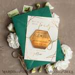 SAVE THE DATES acrylic gold magnets Luxury Save the Date Hexagon Acrylic Magnet and Card, Greenery Gold Greenery Elegant Wedding Save The Dates Acrylic Magnets, glamour Save The Date Cards4