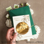 SAVE THE DATES acrylic gold magnets Elegant Save the Date Magnet and Card, Gold Dark Green Elegant Wedding Save The Dates Acrylic tag4