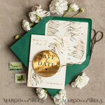 SAVE THE DATES acrylic gold magnets Elegant Save the Date Magnet and Card, Gold Dark Green Elegant Wedding Save The Dates Acrylic tag4