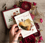 DATEN MERKEN Acrylgoldmagnete Personalisierter Save the Date Herzmagnet und Karte, Marrone Elegante Hochzeits-Save the Dates Acryl Gold Herz4