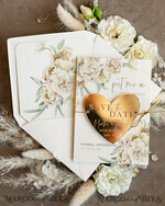 SAVE THE DATES acrylic gold magnets Personalised Gold Acrylic heart Save the Date Magnet and Card, ivory Wedding Save The Dates Plexi Magnets, Wedding Boho Save The Date Cards5